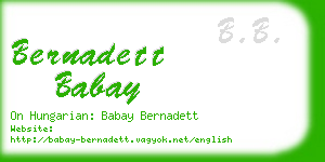 bernadett babay business card